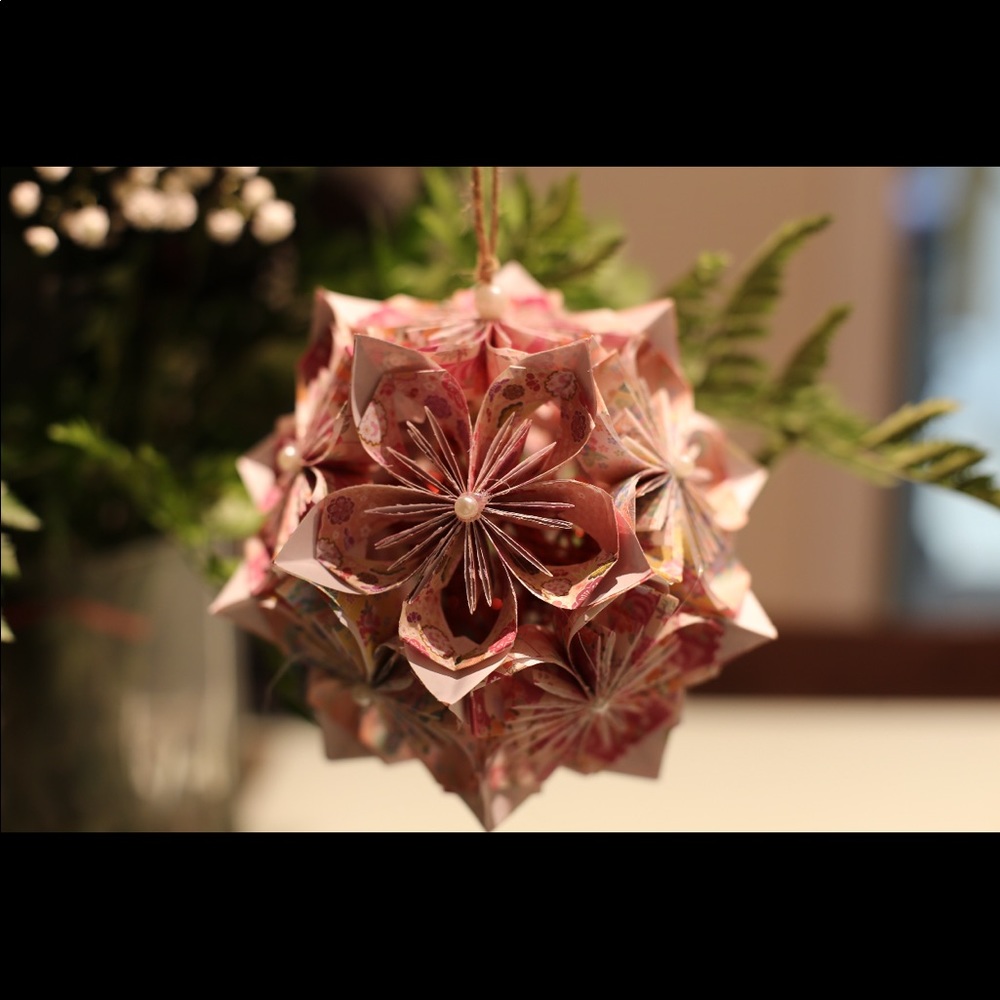 Kusudama paper flower ball